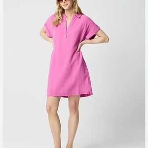 J Crew Pink Medium Gauze Shirt Dress Size Medium